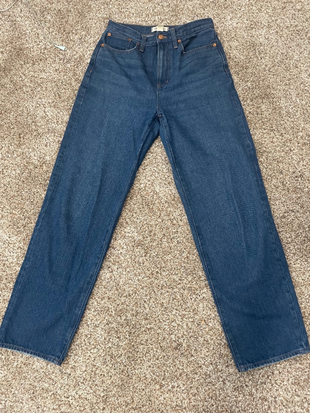 Madewell Straight Leg Jeans in Dark Blue Denim
